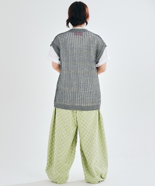 EFFECTEN（エフェクテン）の「mcg3479-Melange Color Knit Vest ニットベスト（ベスト・メンズ・ライム/ネイビー系・FREE）」の12枚目の写真