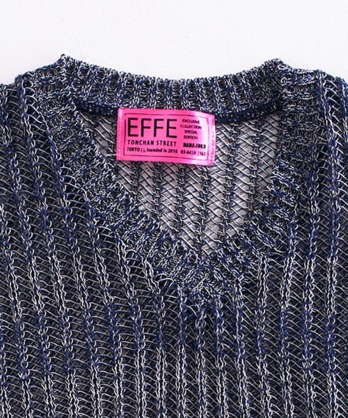 EFFECTEN（エフェクテン）の「mcg3479-Melange Color Knit Vest ニットベスト（ベスト・メンズ・ライム/ネイビー系・FREE）」の7枚目の写真