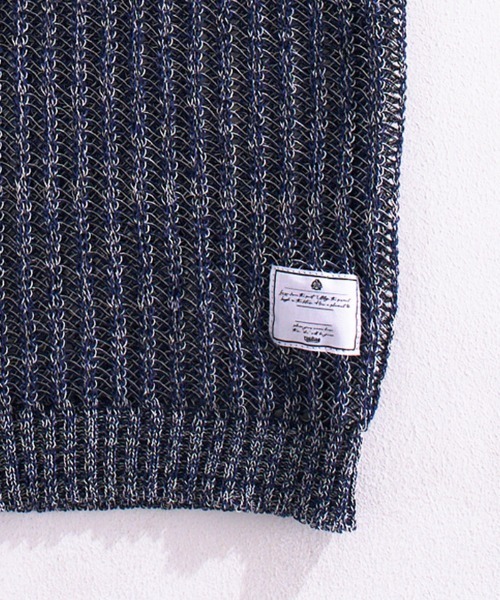 EFFECTEN（エフェクテン）の「mcg3479-Melange Color Knit Vest ニットベスト（ベスト・メンズ・ライム/ネイビー系・FREE）」の4枚目の写真