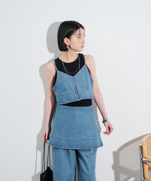 Shelly island（シェリーアイランド）の「マルチWAYデニムキャミ（キャミソール・レディース・ブルー・FREE）」の14枚目の写真