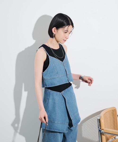 Shelly island（シェリーアイランド）の「マルチWAYデニムキャミ（キャミソール・レディース・ブルー・FREE）」の17枚目の写真