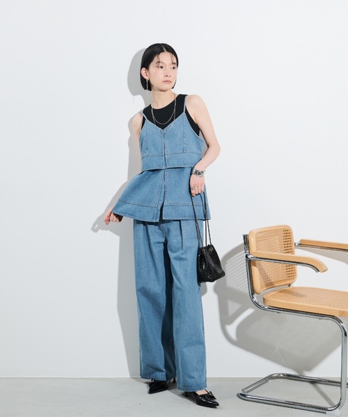 Shelly island（シェリーアイランド）の「マルチWAYデニムキャミ（キャミソール・レディース・ブルー・FREE）」の19枚目の写真
