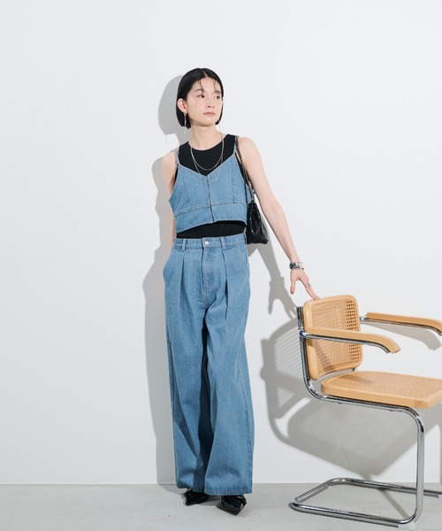 Shelly island（シェリーアイランド）の「マルチWAYデニムキャミ（キャミソール・レディース・ブルー・FREE）」の21枚目の写真