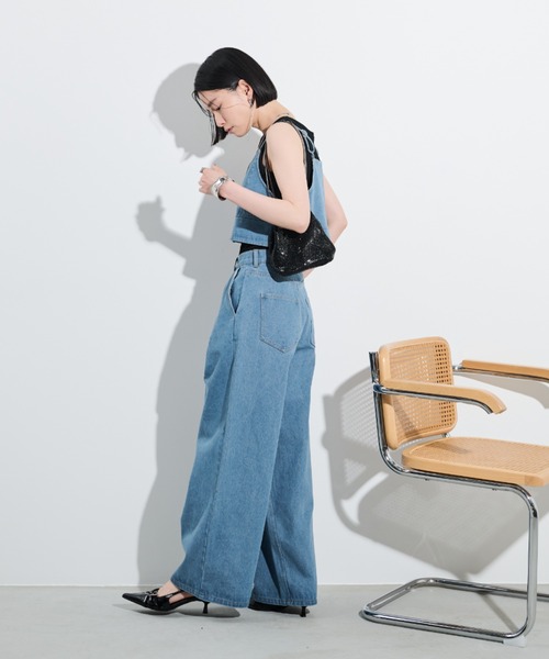 Shelly island（シェリーアイランド）の「マルチWAYデニムキャミ（キャミソール・レディース・ブルー・FREE）」の22枚目の写真