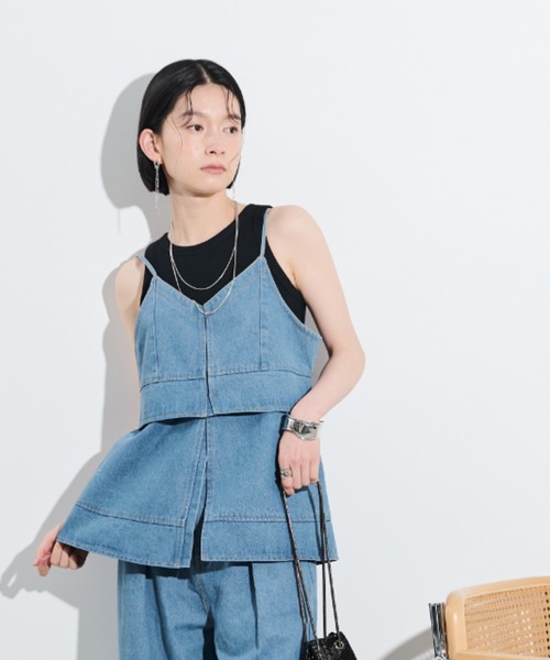 Shelly island（シェリーアイランド）の「マルチWAYデニムキャミ（キャミソール・レディース・ブルー・FREE）」の8枚目の写真