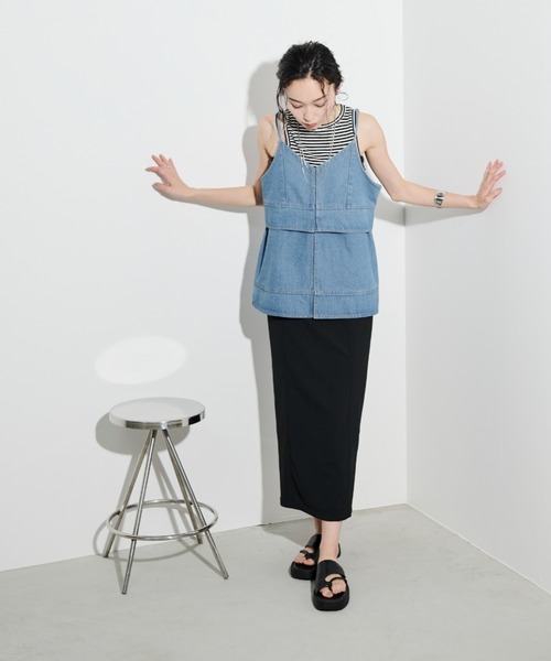 Shelly island（シェリーアイランド）の「マルチWAYデニムキャミ（キャミソール・レディース・ブルー・FREE）」の6枚目の写真