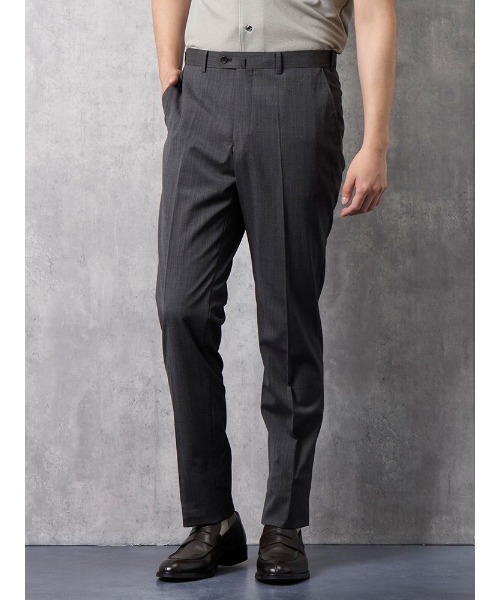 Perfect Suit FActory（パーフェクトスーツファクトリー）の「軽量＆清涼パンツ　トロピカル生地・高通気　凄脚（すごあし）シリーズ　ピンヘッド柄　ブラウン/ブルー/ネイビー（スラックス・メンズ・ネイビー/ブラウン/ブルー・91/85/94/82/76/73/88/79）」の5枚目の写真