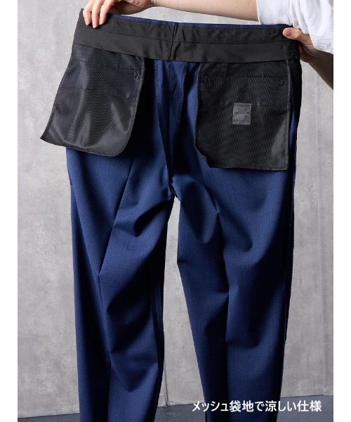 Perfect Suit FActory（パーフェクトスーツファクトリー）の「軽量＆清涼パンツ　トロピカル生地・高通気　凄脚（すごあし）シリーズ　ピンヘッド柄　ブラウン/ブルー/ネイビー（スラックス・メンズ・ネイビー/ブラウン/ブルー・91/85/94/82/76/73/88/79）」の15枚目の写真