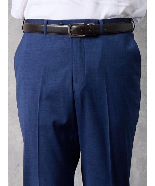 Perfect Suit FActory（パーフェクトスーツファクトリー）の「軽量＆清涼パンツ　トロピカル生地・高通気　凄脚（すごあし）シリーズ　ピンヘッド柄　ブラウン/ブルー/ネイビー（スラックス・メンズ・ネイビー/ブラウン/ブルー・91/85/94/82/76/73/88/79）」の19枚目の写真