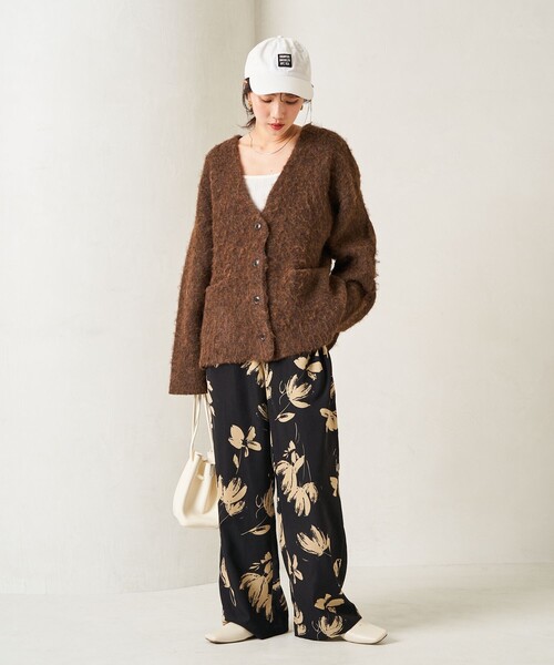 限定展開2トーン花柄リラックスイージーパンツ