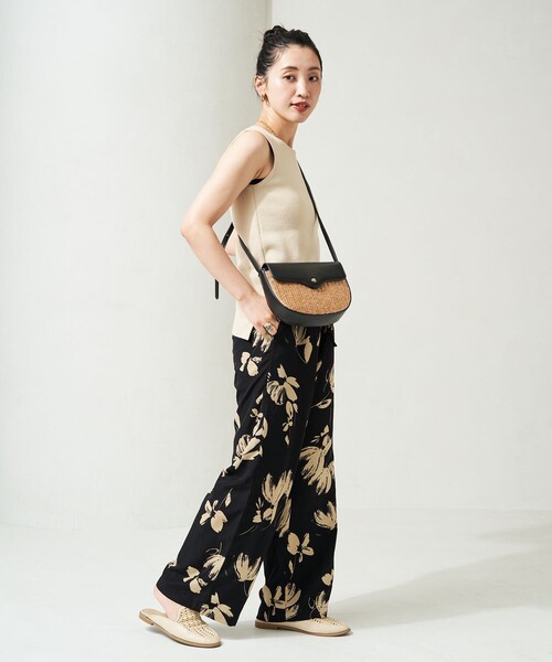 限定展開2トーン花柄リラックスイージーパンツ