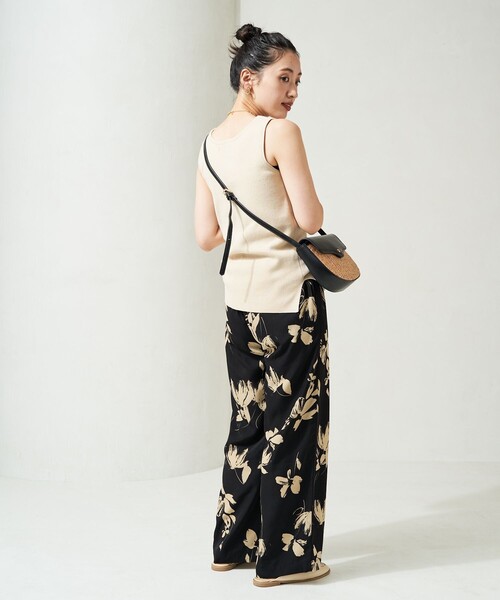 限定展開2トーン花柄リラックスイージーパンツ