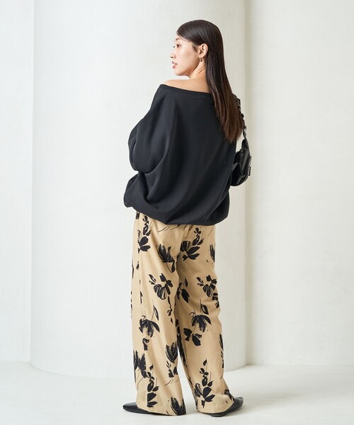 FREAK'S STORE(フリークスストア)の「限定展開 2トーン 花柄 リラックス イージーパンツ(その他パンツ・レディース・ベージュ/ブラック・フリ-)」の12枚目の写真