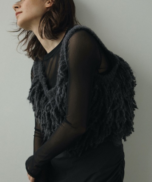 アンヌーク　anuke Embroidery Mesh Tops ブラック anuke（アンヌーク）の「Embroidery Mesh Tops（Tシャツ