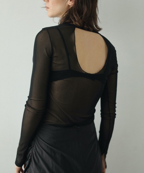 トップス anuke Backopen Check Tops ànuke online store（アンヌーク） / Sheerrib Backopen T