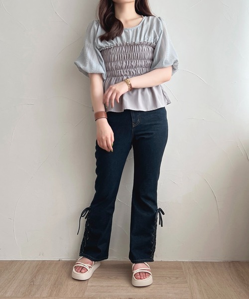 apres jour(アプレジュール)の「パフスリーブシャーリングブラウス【ZOZOTOWN限定アイテム】(シャツ/ブラウス・レディース・ブラック/アイボリー/ブルー・フリー/X-LARGE)」の20枚目の写真