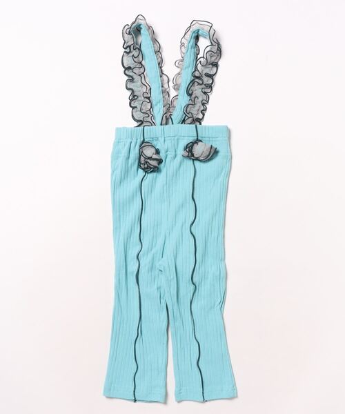 CALMIA(カルミア)の「チュールフリルストラップリブパンツ(その他パンツ・キッズ・レッド/ブラック/ライトブルー/グレー・80/90/100/110/120)」の1枚目の写真