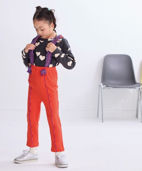 CALMIA(カルミア)の「チュールフリルストラップリブパンツ(その他パンツ・キッズ・レッド/ブラック/ライトブルー/グレー・80/90/100/110/120)」の10枚目の写真