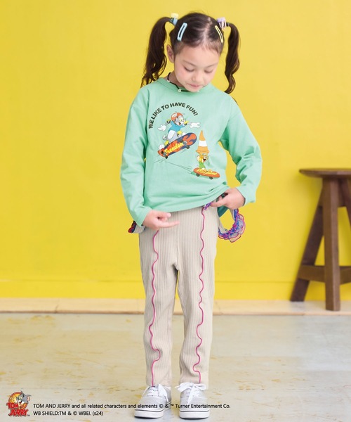 CALMIA(カルミア)の「チュールフリルストラップリブパンツ(その他パンツ・キッズ・レッド/ブラック/ライトブルー/グレー・80/90/100/110/120)」の18枚目の写真