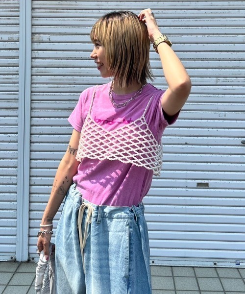 RODEO CROWNS WIDE BOWL(ロデオクラウンズワイドボウル)の「ケミカルTシャツ(Tシャツ/カットソー・レディース・ピンク/ブルー/チャコールグレー・FREE)」の5枚目の写真