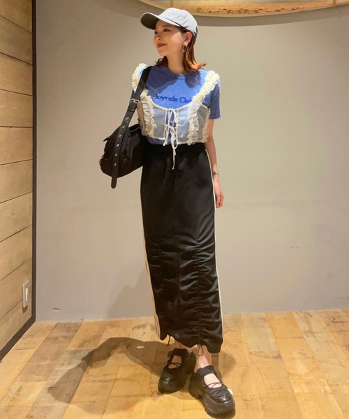 RODEO CROWNS WIDE BOWL(ロデオクラウンズワイドボウル)の「ケミカルTシャツ(Tシャツ/カットソー・レディース・ピンク/ブルー/チャコールグレー・FREE)」の4枚目の写真
