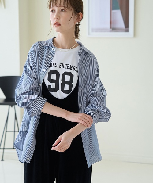 ROPE' PICNIC（ロペピクニック）の「シルク混２WAYシャツ（シャツ/ブラウス・レディース・ブラック/ネイビー/ブルー・38）」の2枚目の写真