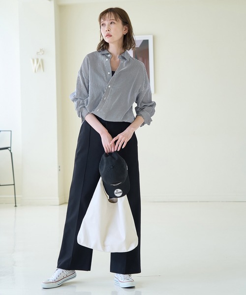 ROPE' PICNIC（ロペピクニック）の「シルク混２WAYシャツ（シャツ/ブラウス・レディース・ブラック/ネイビー/ブルー・38）」の4枚目の写真