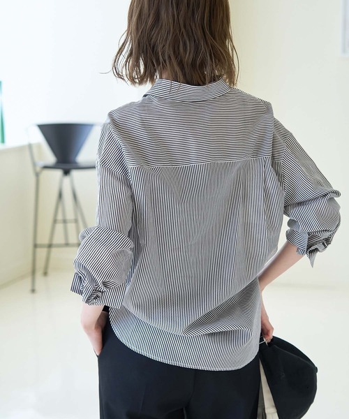 ROPE' PICNIC（ロペピクニック）の「シルク混２WAYシャツ（シャツ/ブラウス・レディース・ブラック/ネイビー/ブルー・38）」の9枚目の写真