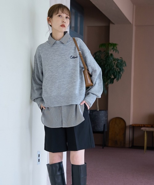 ROPE' PICNIC（ロペピクニック）の「シルク混２WAYシャツ（シャツ/ブラウス・レディース・ブラック/ネイビー/ブルー・38）」の10枚目の写真