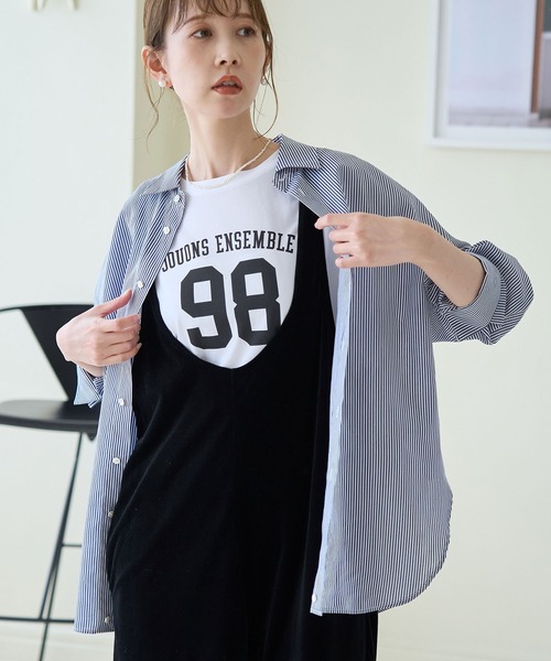 ROPE' PICNIC（ロペピクニック）の「シルク混２WAYシャツ（シャツ/ブラウス・レディース・ブラック/ネイビー/ブルー・38）」の16枚目の写真