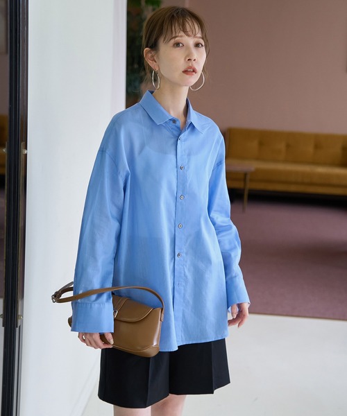 ROPE' PICNIC（ロペピクニック）の「シルク混２WAYシャツ（シャツ/ブラウス・レディース・ブラック/ネイビー/ブルー・38）」の19枚目の写真