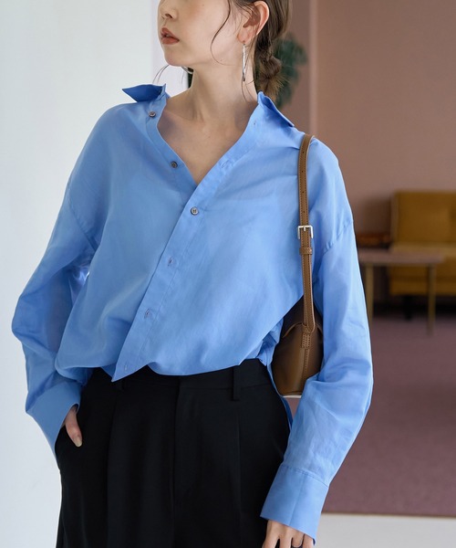 ROPE' PICNIC（ロペピクニック）の「シルク混２WAYシャツ（シャツ/ブラウス・レディース・ブラック/ネイビー/ブルー・38）」の20枚目の写真