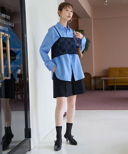 ROPE' PICNIC（ロペピクニック）の「シルク混２WAYシャツ（シャツ/ブラウス・レディース・ブラック/ネイビー/ブルー・38）」の22枚目の写真