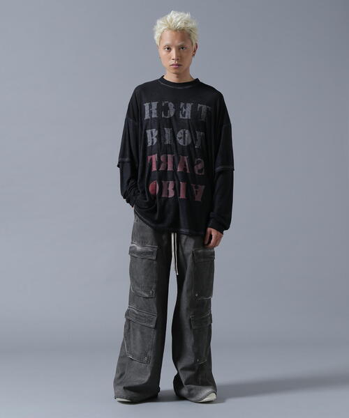 DANKE SCHON(ダンケシェーン)の「DankeSchon/ダンケシェーン/SPRAYED FLARE CARGO(カーゴパンツ・レディース・ブラック・M/L/S)」の9枚目の写真