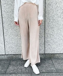 《ランダムストライプ×美脚シルエット》レディース リラックスパンツ 体型カバー 春夏秋