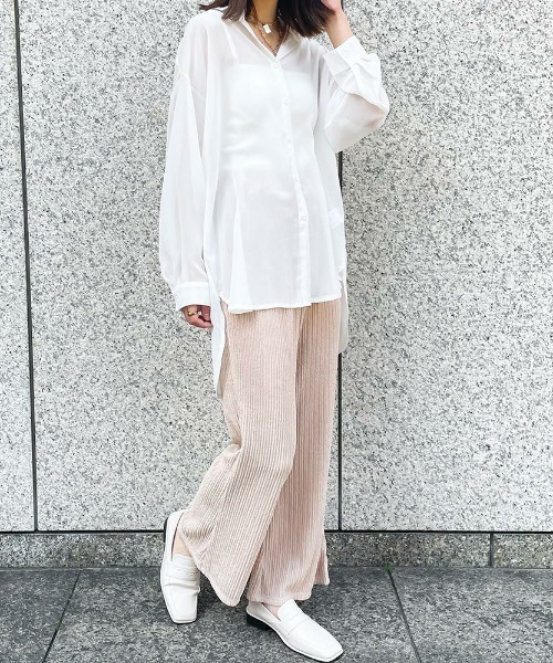 GORGE(ゴージ)の「《ランダムストライプ×美脚シルエット》レディース リラックスパンツ 体型カバー 春夏秋(その他パンツ・レディース・ブラック/ベージュ・F)」の3枚目の写真