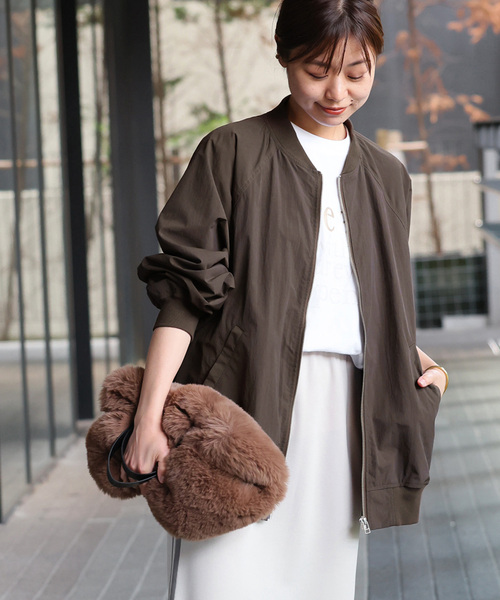 JOURNAL STANDARD relume（ジャーナルスタンダード　レリューム）の「《追加3》ウォッシャブルナイロンタッサーMA-1（MA-1・レディース・カーキ/ブラウン/ベージュ/ネイビー・FREE）」の2枚目の写真