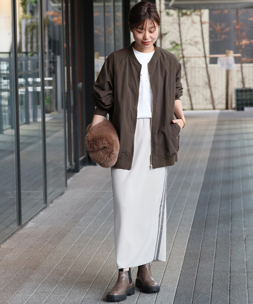 JOURNAL STANDARD relume（ジャーナルスタンダード　レリューム）の「《追加3》ウォッシャブルナイロンタッサーMA-1（MA-1・レディース・カーキ/ブラウン/ベージュ/ネイビー・FREE）」の12枚目の写真