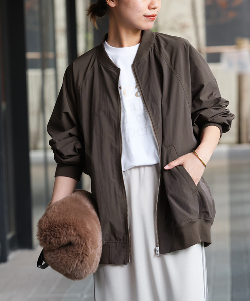 JOURNAL STANDARD relume（ジャーナルスタンダード　レリューム）の「《追加3》ウォッシャブルナイロンタッサーMA-1（MA-1・レディース・カーキ/ブラウン/ベージュ/ネイビー・FREE）」の8枚目の写真