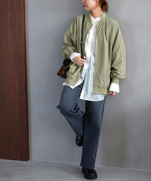 JOURNAL STANDARD relume（ジャーナルスタンダード　レリューム）の「《追加3》ウォッシャブルナイロンタッサーMA-1（MA-1・レディース・カーキ/ブラウン/ベージュ/ネイビー・FREE）」の16枚目の写真