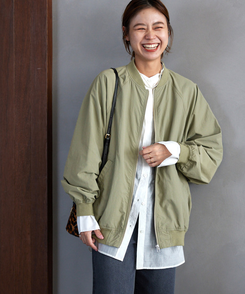 JOURNAL STANDARD relume（ジャーナルスタンダード　レリューム）の「《追加3》ウォッシャブルナイロンタッサーMA-1（MA-1・レディース・カーキ/ブラウン/ベージュ/ネイビー・FREE）」の13枚目の写真