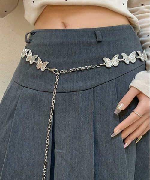 LA VORAGINE(ラ ヴォラジネ)の「バタフライ蝶々チェーンベルト(ベルト・レディース・シルバー・FREE)」の19枚目の写真