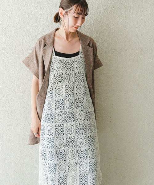 ITEMS URBANRESEARCH(アイテムズ アーバンリサーチ)の「レースレイヤードワンピース(ワンピース・レディース・ホワイト・FREE)」の2枚目の写真