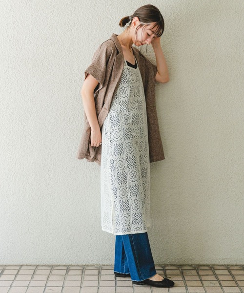 ITEMS URBANRESEARCH(アイテムズ アーバンリサーチ)の「レースレイヤードワンピース(ワンピース・レディース・ホワイト・FREE)」の3枚目の写真