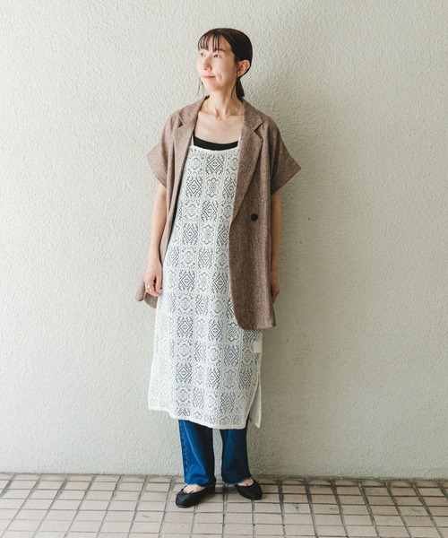 ITEMS URBANRESEARCH(アイテムズ アーバンリサーチ)の「レースレイヤードワンピース(ワンピース・レディース・ホワイト・FREE)」の4枚目の写真