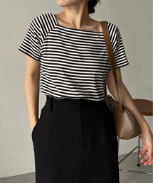 CAPRICIEUX LE'MAGE | ミニ袖スクエアネックTシャツ(Tシャツ/カットソー)