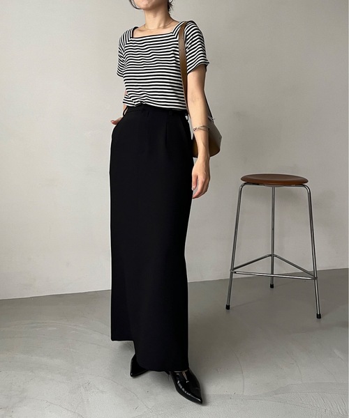 CAPRICIEUX LE'MAGE(カプリシューレマージュ)の「ミニ袖スクエアネックTシャツ(Tシャツ/カットソー・レディース・ブラック系その他/ブラック/ホワイト/ブラウン・FREE)」の17枚目の写真