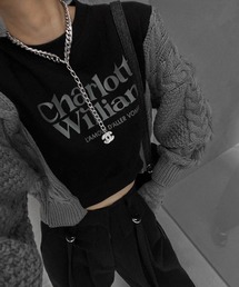 meJane | ニットドッキング ロゴスウェットトレーナー(スウェット)