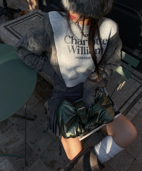 meJane(ミージェーン)の「ニットドッキング ロゴスウェットトレーナー(スウェット・レディース・ブラック/グレー/ブルー・FREE)」の10枚目の写真