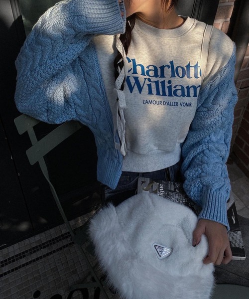 meJane(ミージェーン)の「ニットドッキング ロゴスウェットトレーナー(スウェット・レディース・ブラック/グレー/ブルー・FREE)」の13枚目の写真